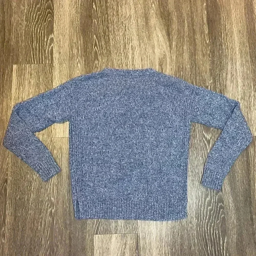 Womens Bass Blue Ruffle Front Sweater - S - Picture 4 of 5